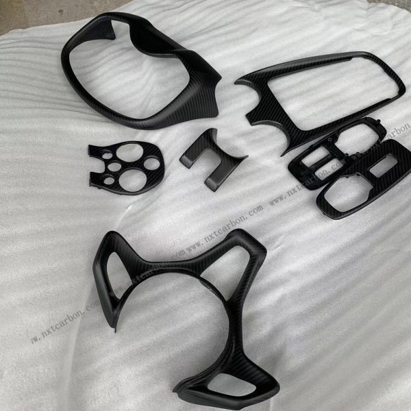 570strim dry carbon interiro trim for Mclaren 540c 570s 600lt steering wheel central control windwon button panel 6pcs/set