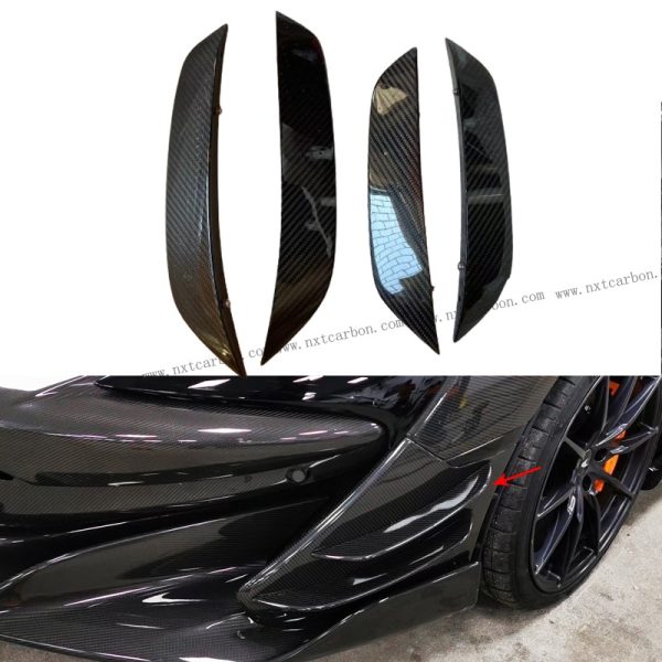 570主 Nxtprox dry Carbon Front Bumper Canards Fins Vent For Mclaren 570s 600lt 4pcs/set