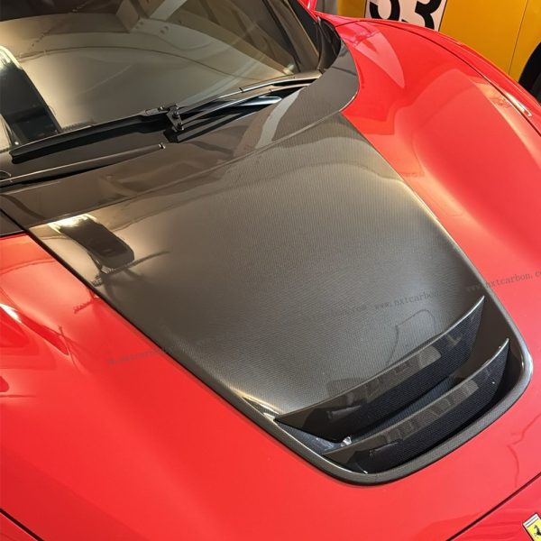 Ferrari F8 Tributo Keyvany Style Dry Carbon Fiber Hood Vent | Decorative Airflow Panel | Perfect Fitment