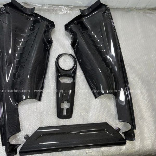 Dry Carbon Fiber Engine Trim Cover for Ferrari 488 F8 (4-Piece Set) - OEM Fitment & Lightweight Design, Top Quality Guaranteed