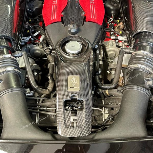 Dry Carbon Fiber Engine Trim Cover for Ferrari 488 F8 (4-Piece Set) - OEM Fitment & Lightweight Design, Top Quality Guaranteed