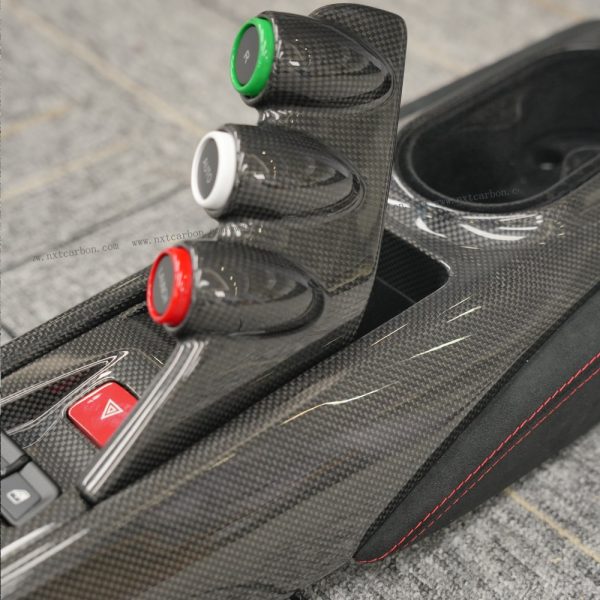 Ferrari 488 GTB/Spider Carbon Fiber Center Console Kit - Direct OEM Replacement with AC Control Panel