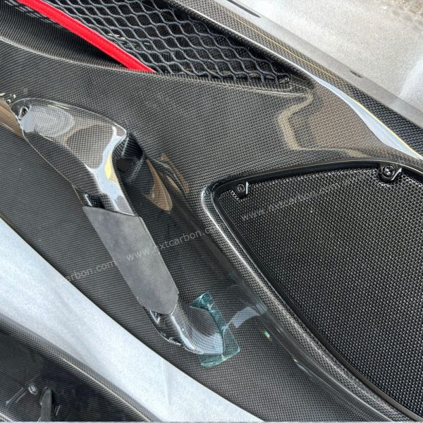 488 door panel Ferrari 488 Pista Style Dry Carbon Fiber Door Panel Set - OEM Replacement Racing-Inspired Interior Trim (2-Piece High-Gloss)