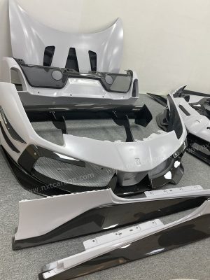 Ferrari 488 EVO Challenge Dry Carbon Fiber Full Body Kit - Aerodynamic Front Bumper/Rear Diffuser/Racing Wing (6-Piece Complete Set)