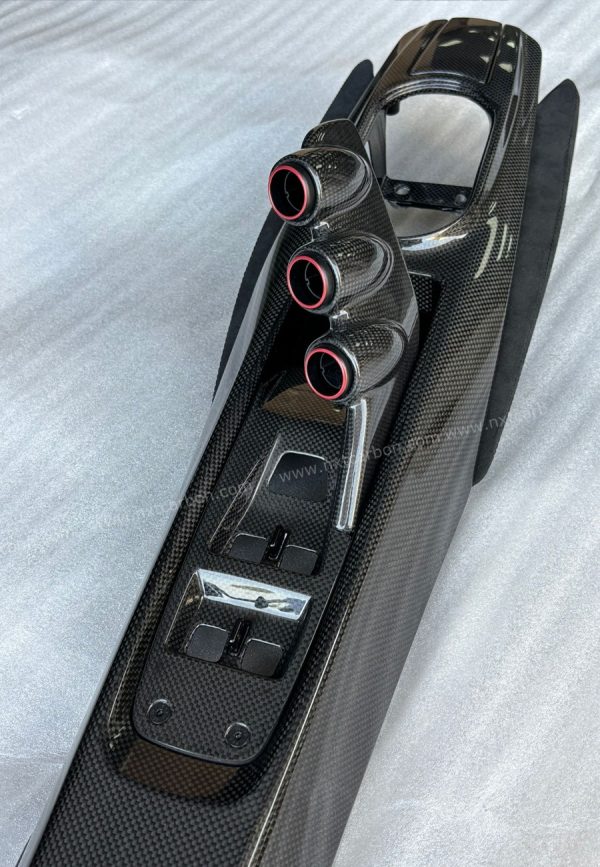 Ferrari 488 GTB/Spider Carbon Fiber Center Console Kit - Direct OEM Replacement with AC Control Panel