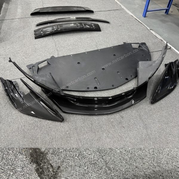 600ltlip McLaren 600LT Dry Carbon Fiber Front Splitter - 1:1 OEM-Style Aerodynamic Lip & Undertray Kit (Racing-Grade Precision Fit)