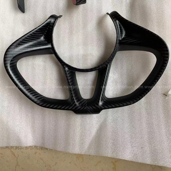 McLaren GT Dry Carbon Fiber Interior Trim Kit - 6-Piece High-Gloss Full Set (Dashboard/Door Panels/Console) OEM-Style