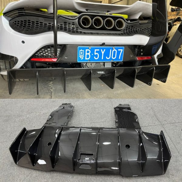 Dry Carbon Fiber  Rear Diffuser for McLaren 720S - High-Downforce Aerodynamic Design OEM Fitment