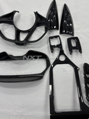 McLaren 750s dry carbon interior trim replacment  8pcs/set  Window switch cover Screen bezel Steering wheel trim Dashboard bezel (Copy)