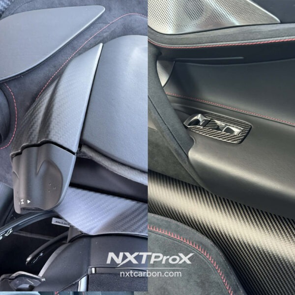 750-23 McLaren 750s dry carbon interior trim replacment 8pcs/set Window switch cover Screen bezel Steering wheel trim Dashboard bezel (Copy)