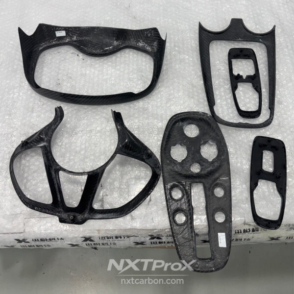GTinteriorizetrim McLaren GT Dry Carbon Fiber Interior Trim Kit - 6-Piece replacment(Dashboard/Door Panels/Console)