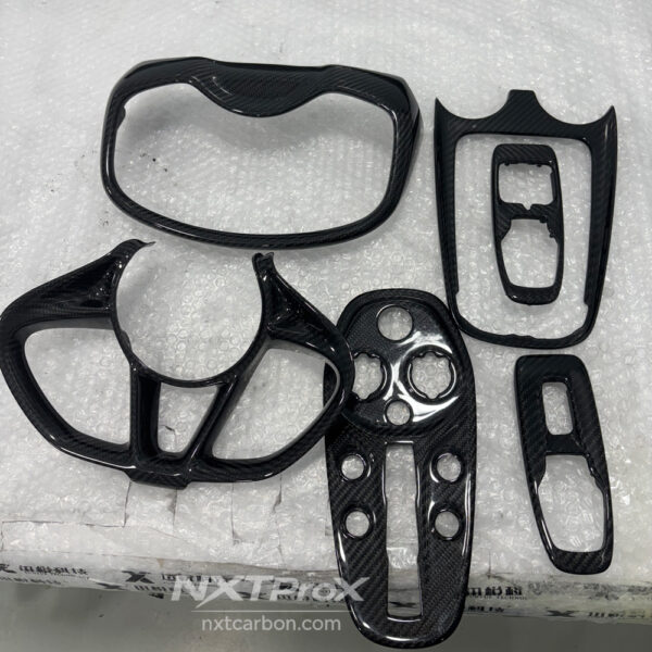 gt interior trim McLaren GT Dry Carbon Fiber Interior Trim Kit - 6-Piece replacment(Dashboard/Door Panels/Console)